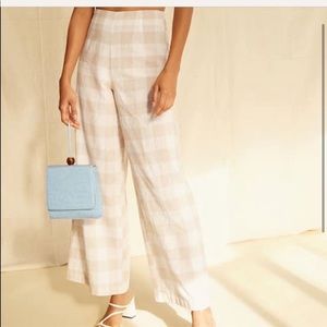 Forever 21 Wide Leg Cream& White Pant